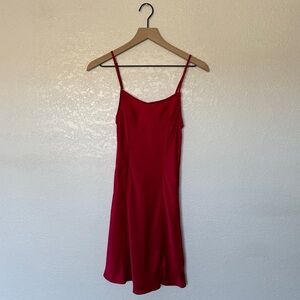 Free People Intimately Red Silk Slip Small